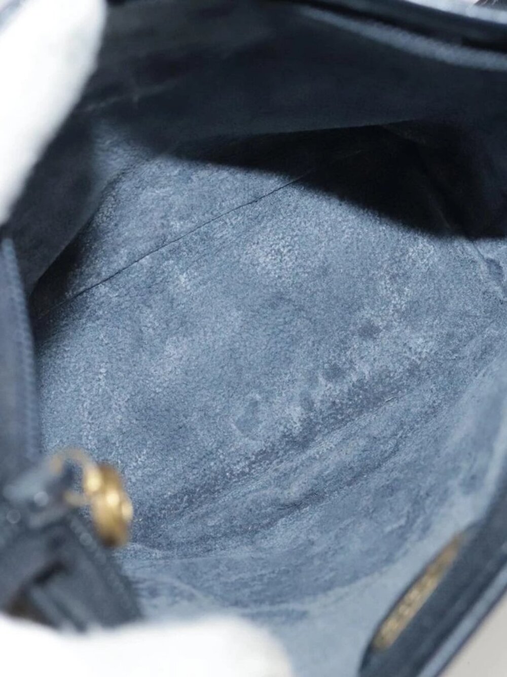 GUCCI Micro GG Supreme Shoulder Bag PVC Navy Gold 007 89 1095 Auth th5584 - Picture 10 of 16